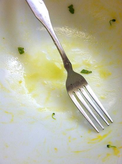 Topped with mustard and nooch.