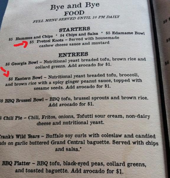 Arrows point to what I ordered.