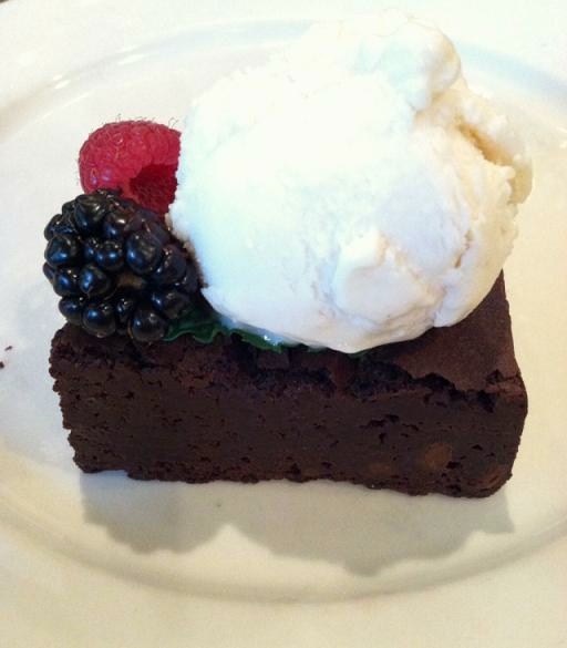 Topped with soy ice cream.