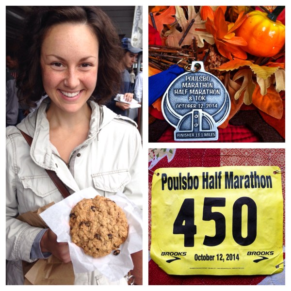 I'd also like to thank my giant spaghetti feast and this Texas sized cookie for my prerace fuel.
