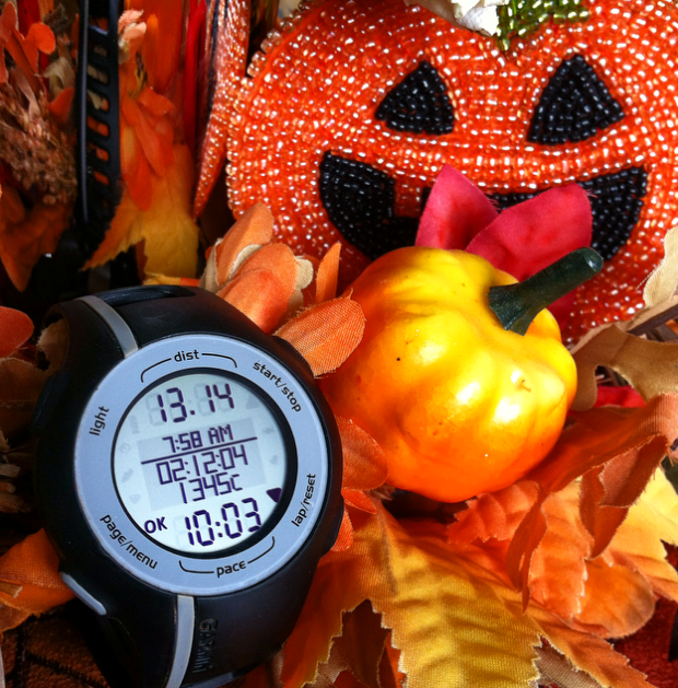 I didn't stop my watch at 13.1 so this is my time for an extra .04 of a mile. Yes...every second counts. 